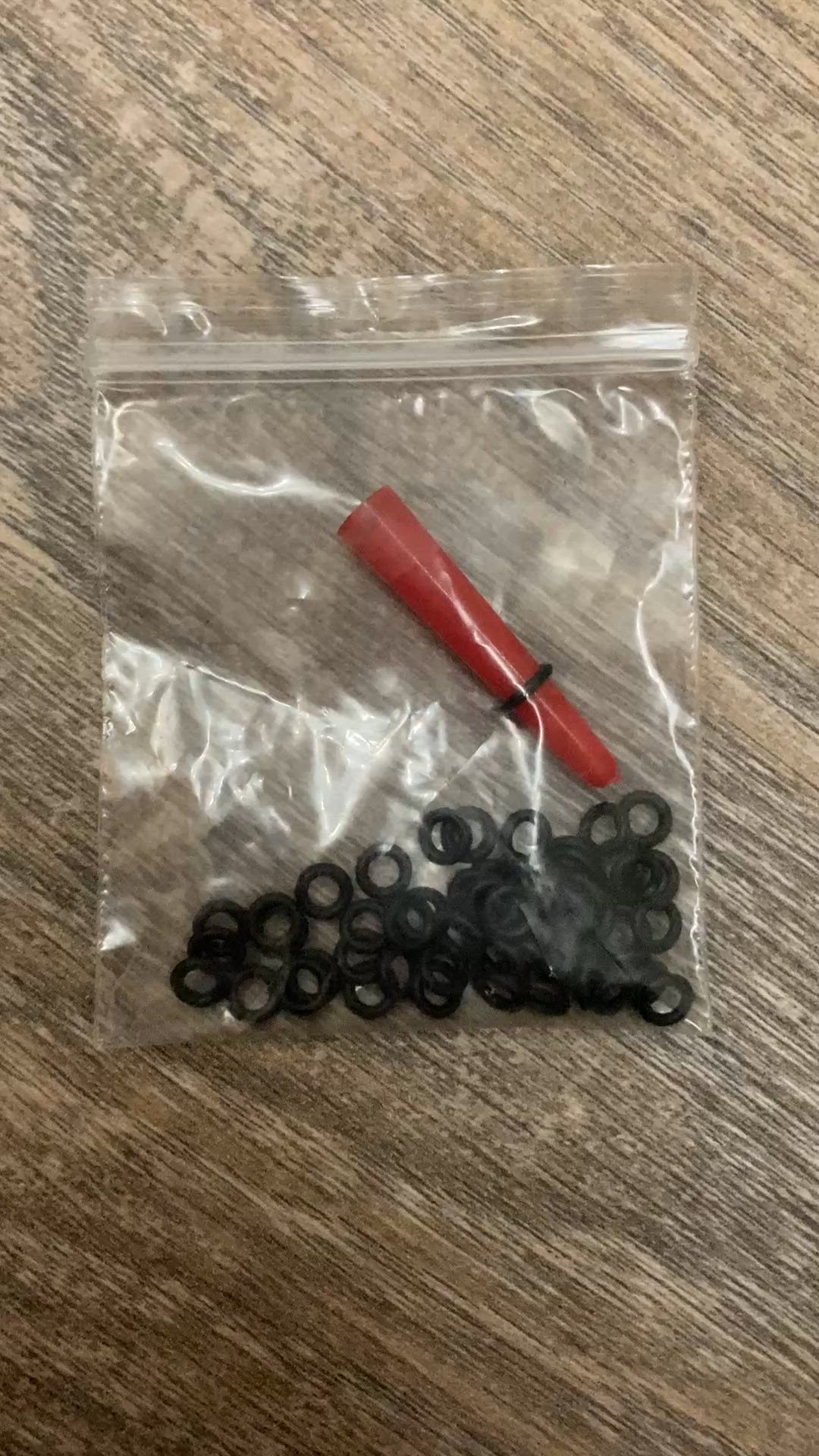 Dart Shaft O-Rings – 100-Pack Rubber Anti-Slip Rings With Applicator Tool, For Metal 2BA Threaded Shafts, Wear-Resistant, Compact Storage