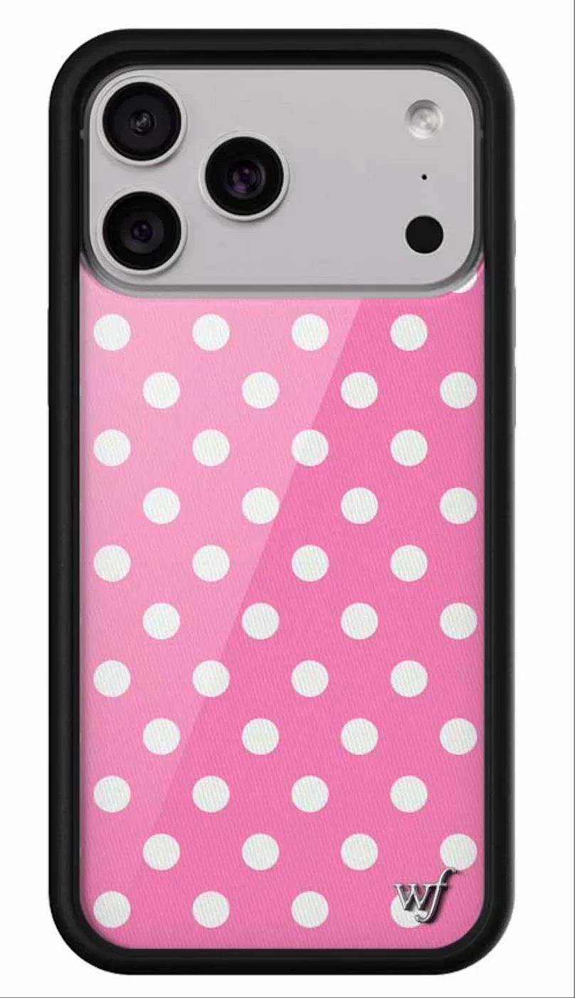 Polka Dot | Pink and White iPhone 17 Pro Case  Wildflower Cases