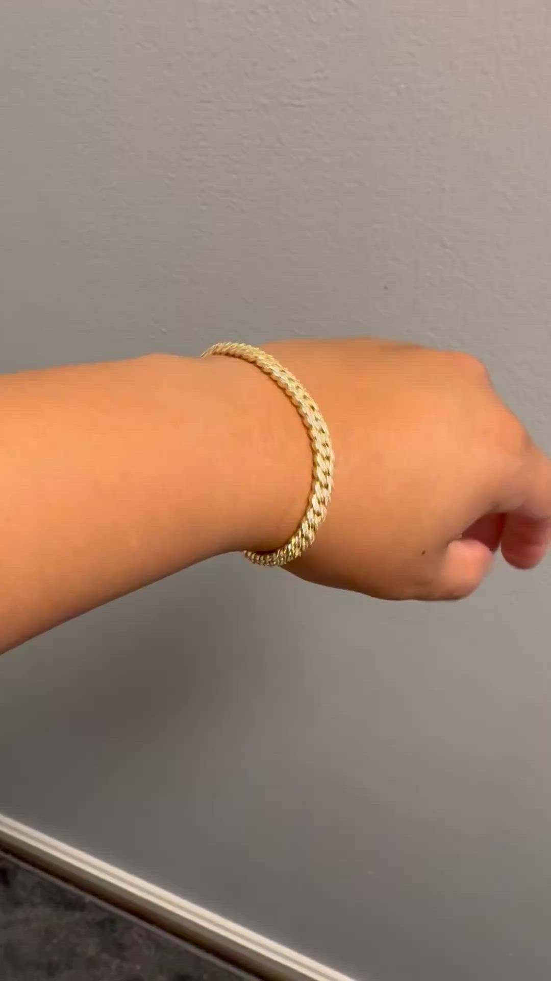 Women's Iced Out Cuban Link Bracelet Gold