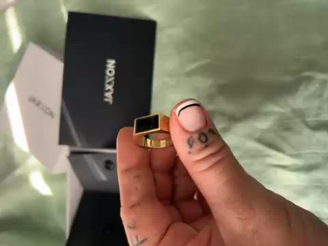 Beveled Onyx Signet Ring Gold
