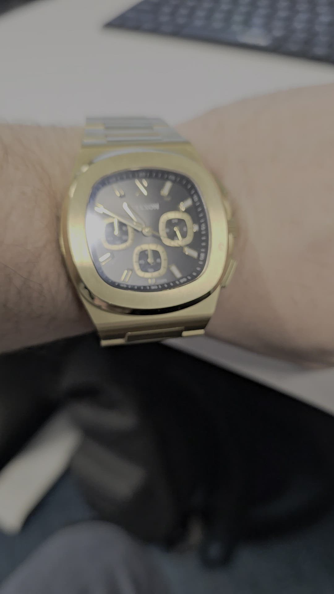 JX1 Chronograph Watch + Cuban Link Chain 10mm