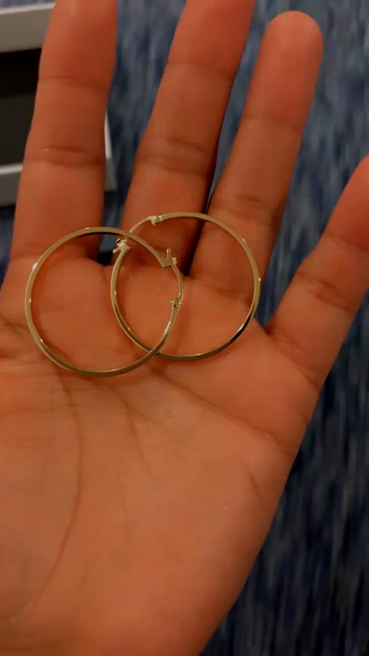 Women's Thin Large Hoop Earrings - Gold