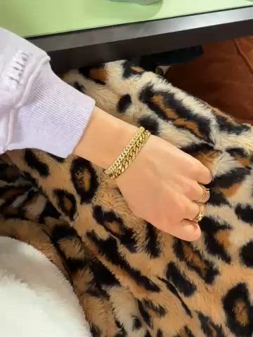 Women's Iced Out Cuban Link Bracelet Gold