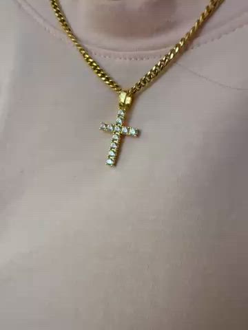 Micro Studded Cross Pendant
