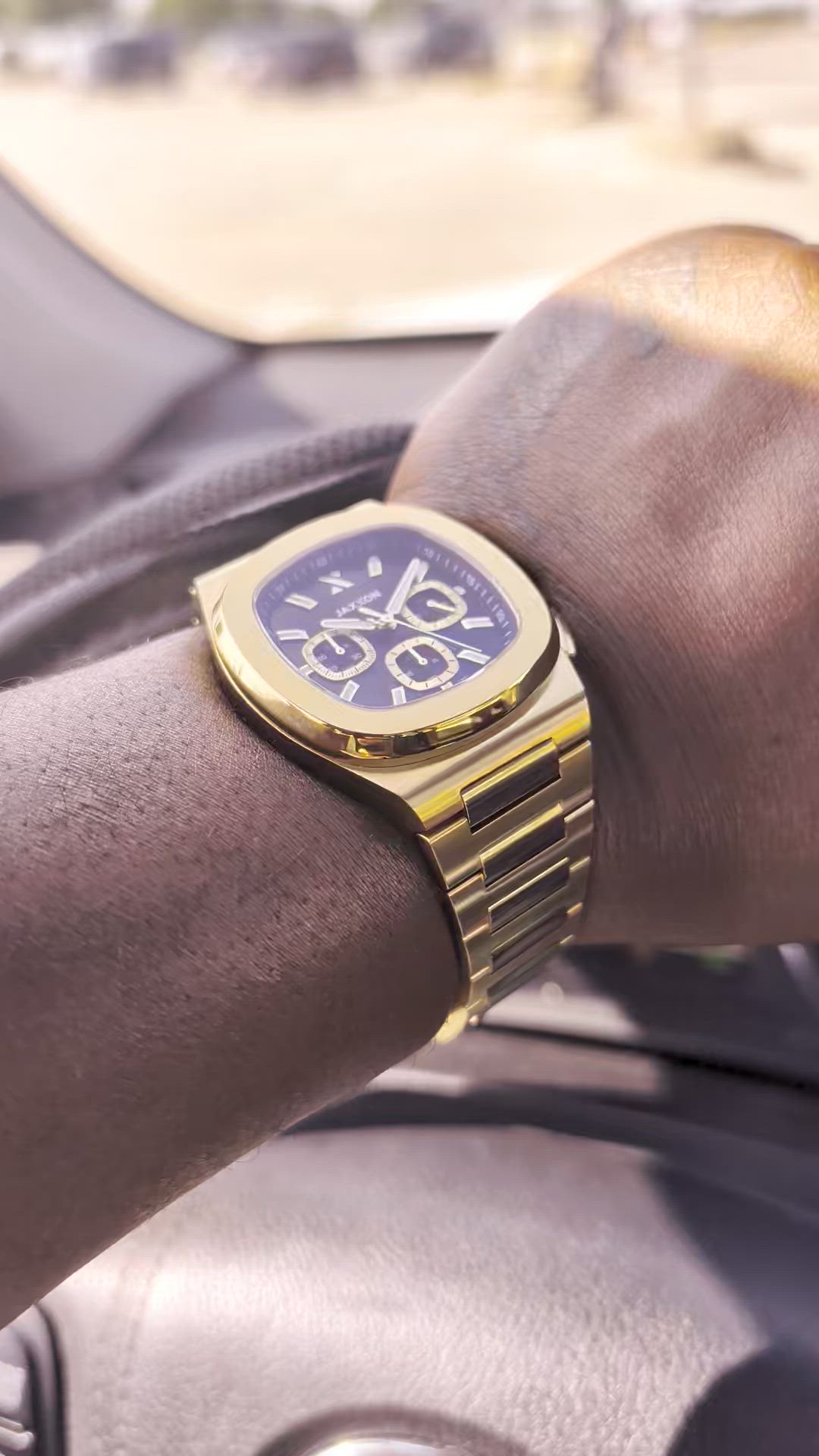 JX1 Chronograph Watch + Cuban Set 8mm