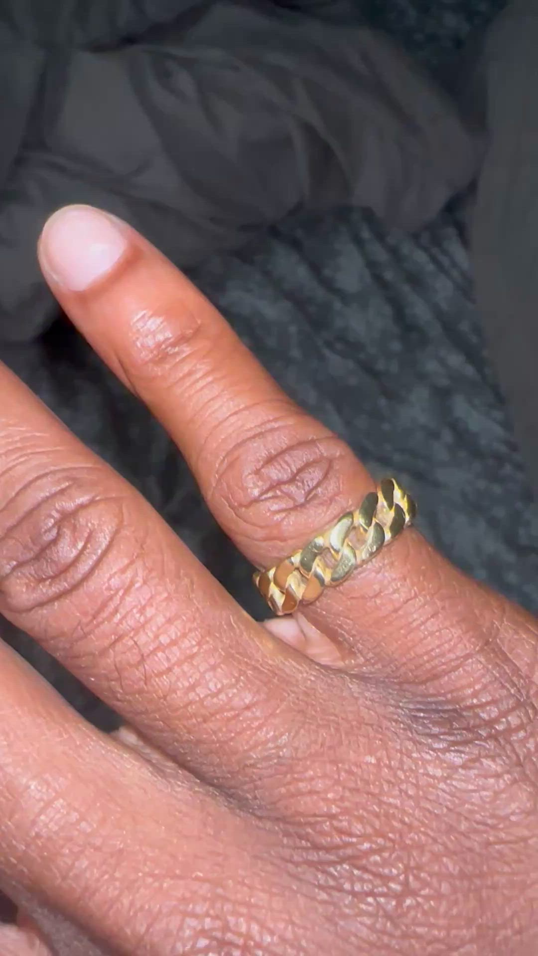 Women's Cuban Link Ring Gold