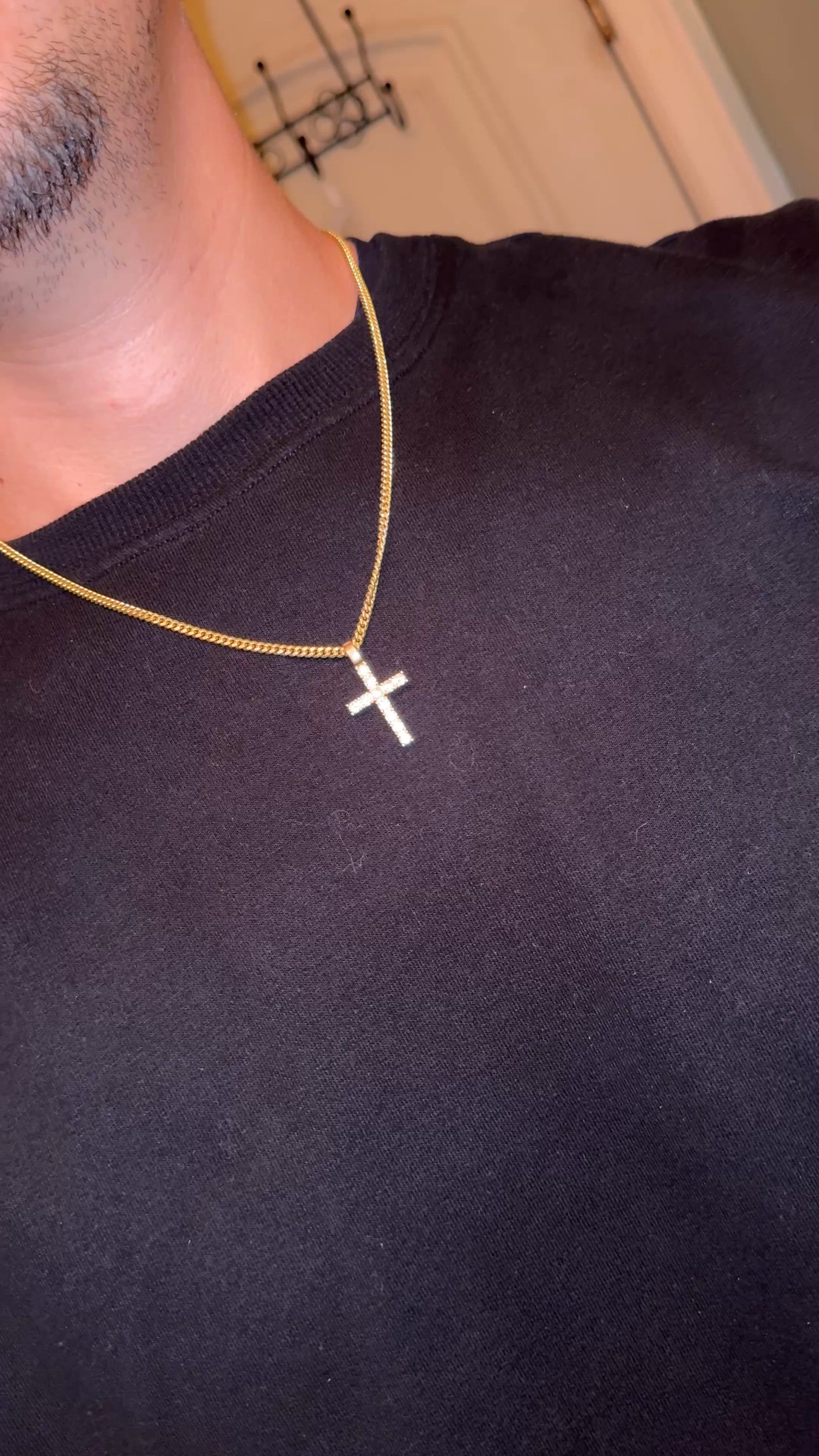 Micro Studded Cross Pendant