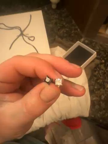 Square Stud Earrings Silver