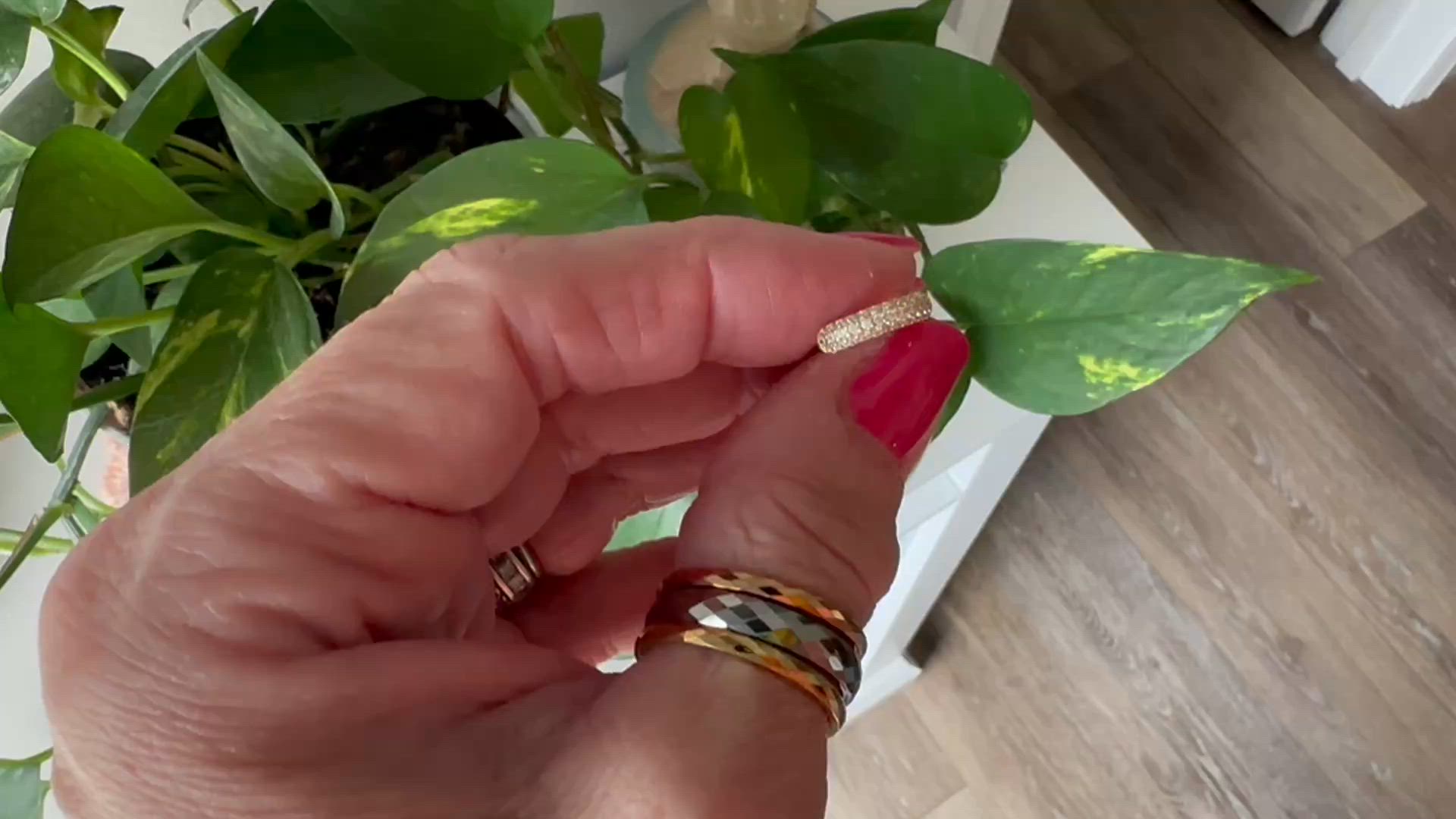 Women's Iced Out Hoop Earrings - Gold