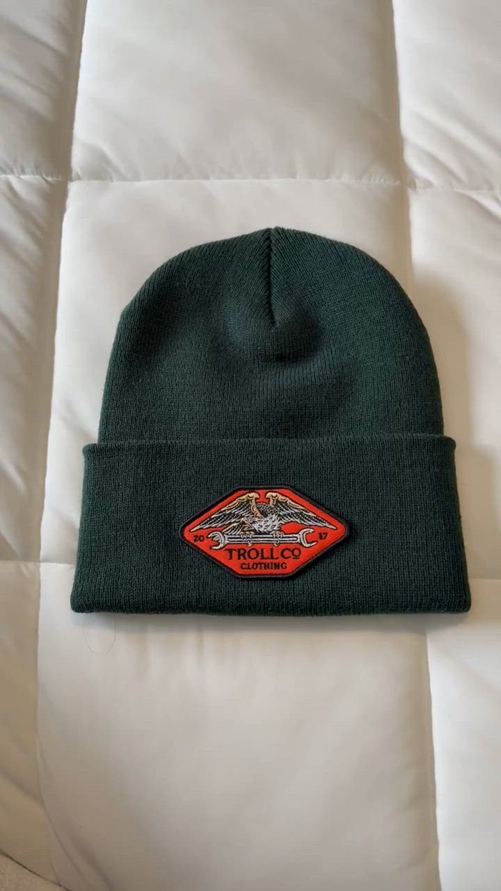 DHCM Woven Label Beanie - Brown | Troll Co. – Troll Co. Canada