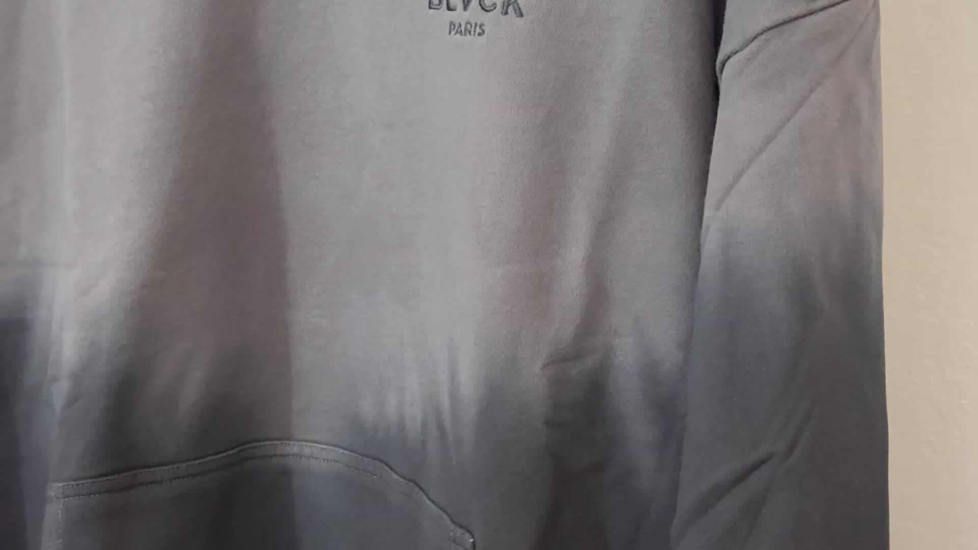 BLVCK PARIS Gradient フーディー ロゴ 長袖 Grey 送料込み Blvck Paris | Black Grey Gradient Hoodie
