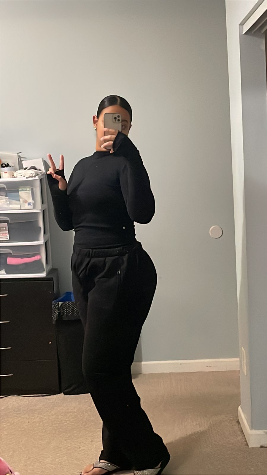 Seamless Mock Neck Long Sleeve | Black – Khy