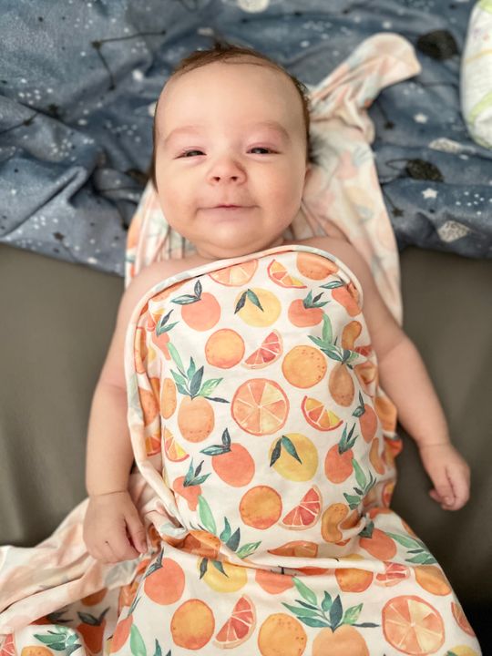 Knit Swaddle Blanket Fern Copper Pearl