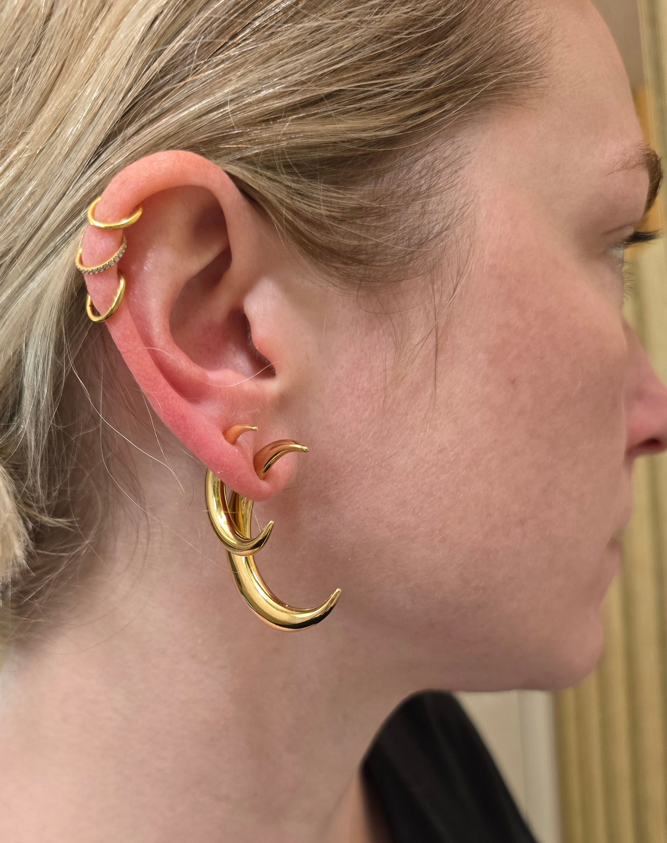 Mini Pierced Moon Earring – STUDIOCULT