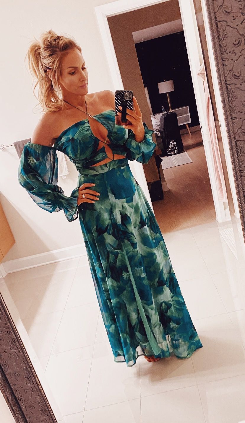 Karma Maxi Dress - Green Floral