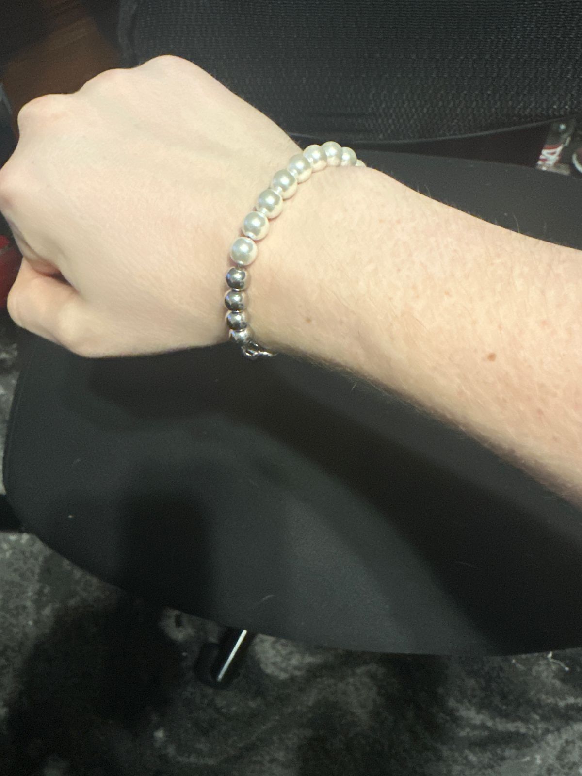 Tahitian Keshi Pearl Chain Bracelet on Sterling Silver