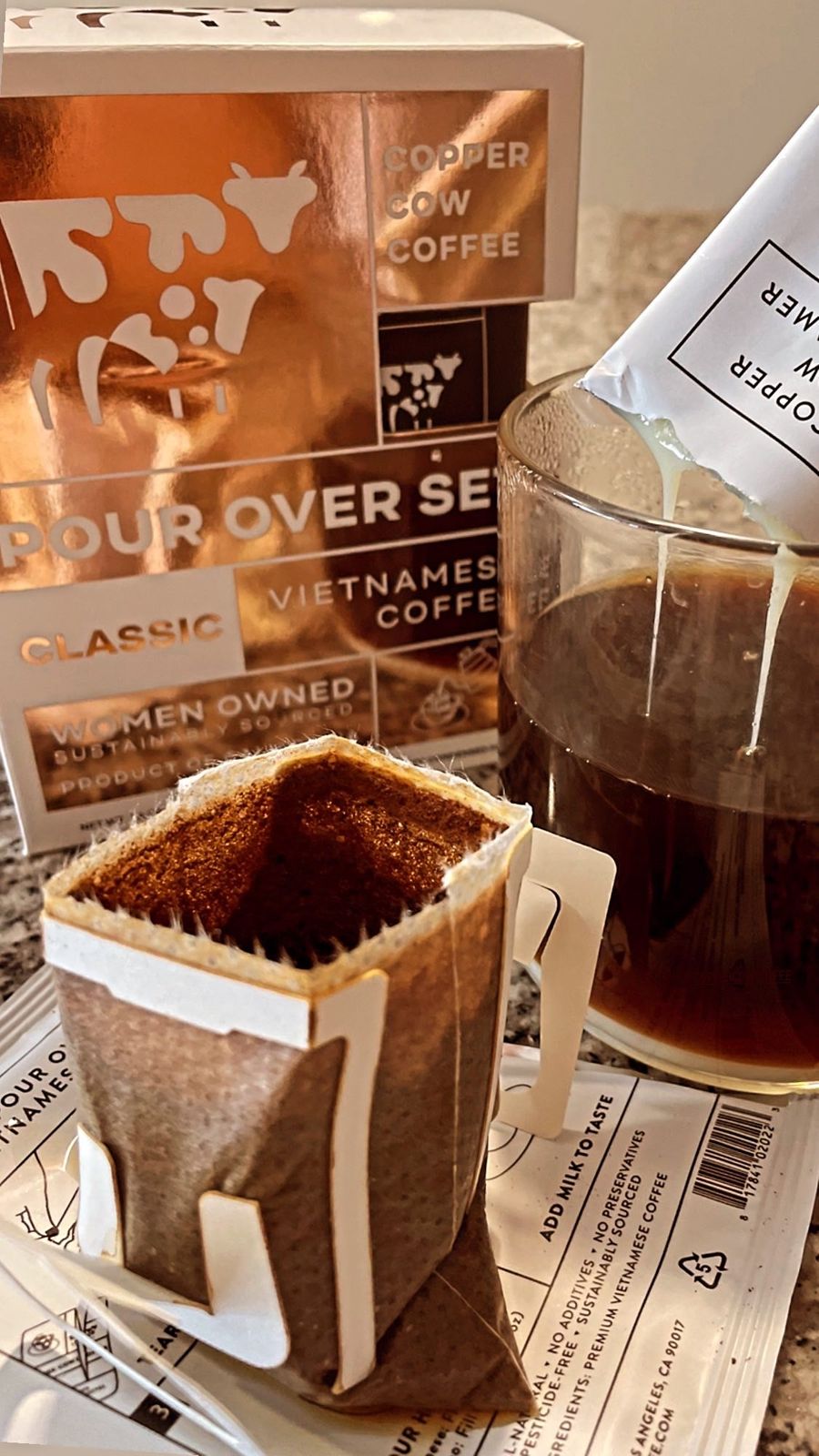Copper Cow Coffee Classic Pour Over Latte Kit (5Pack)