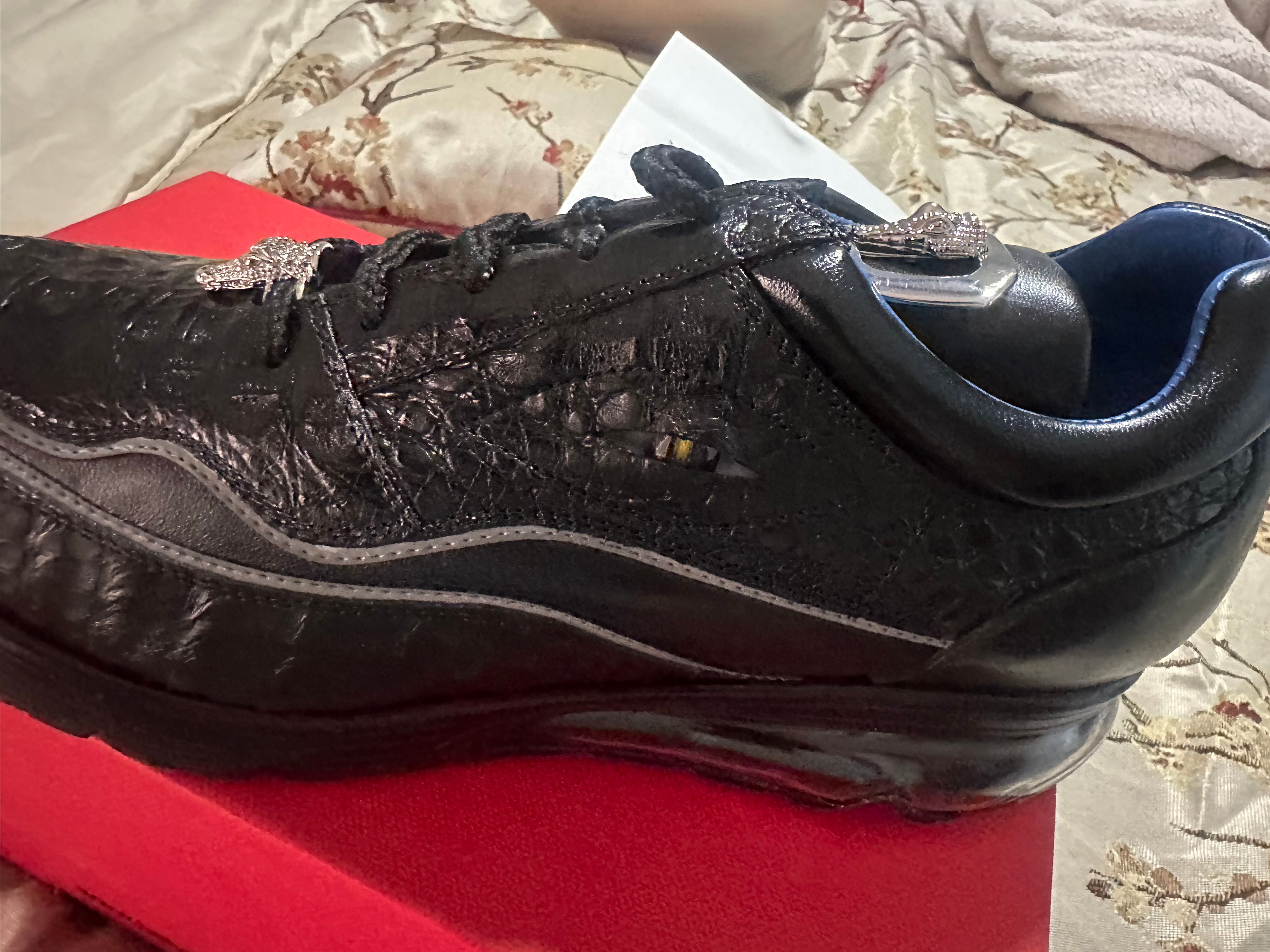 Shop Belvedere Rexy in Black Exotic Caiman Crocodile – DAPPERFAM