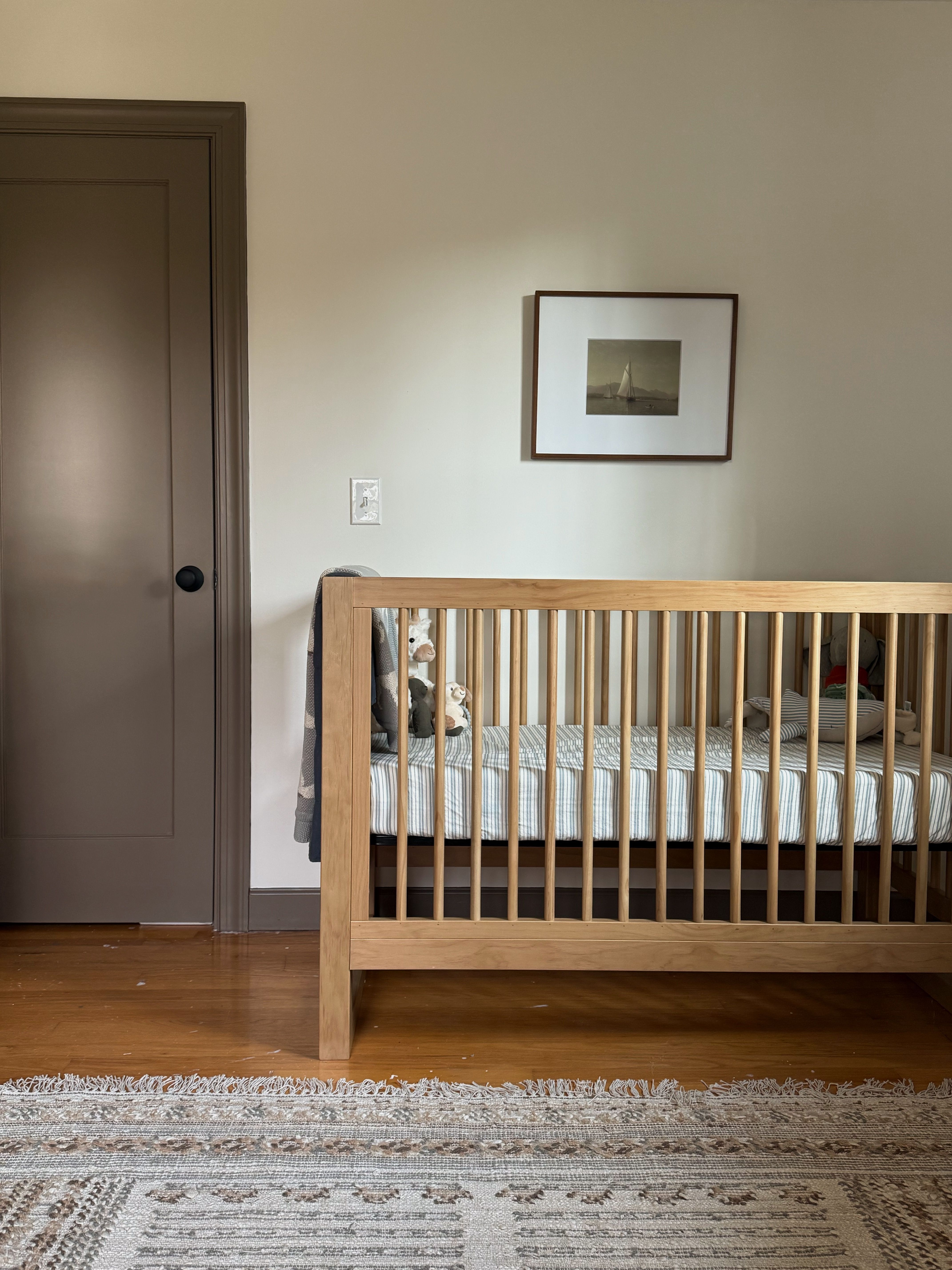 natural finish crib