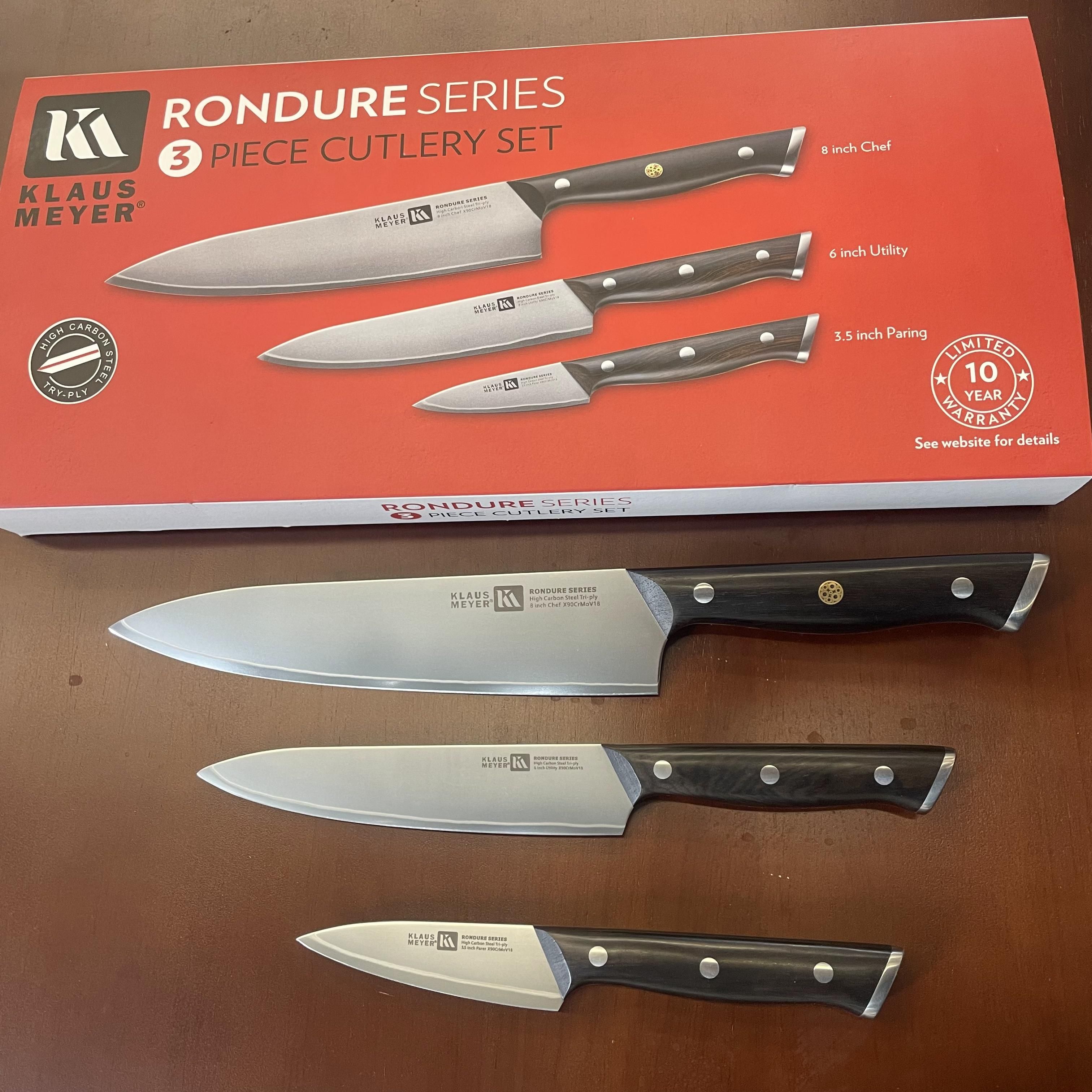 Meilleur ensemble de couteaux de cuisine | Ensemble Rondure 3 pièces |  Klaus Meyer, image size:3024x3024