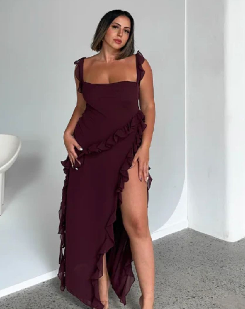 IVY MIDI DRESS - BERRY