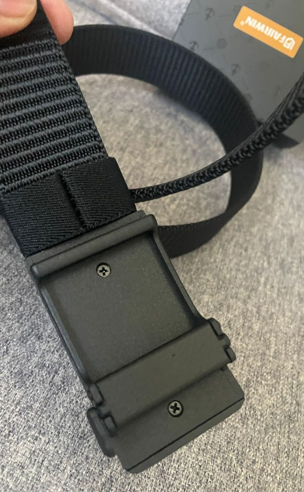 Sportmusie Men's Adjustable Nylon Web Belt - Ratchet Automatic Slide Buckle, No Holes, 1.3" Width (Fits Up To 51.9")