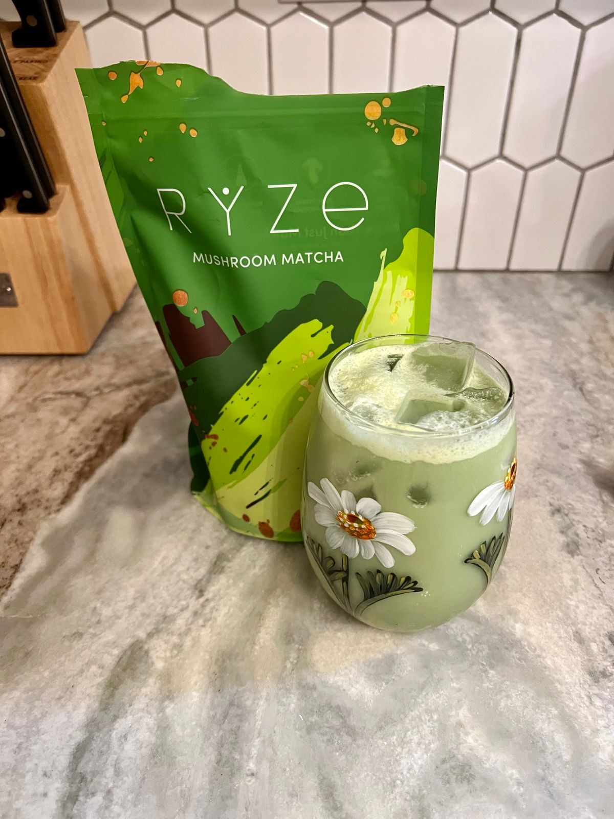 RYZE Organic Mushroom Matcha Powder 2-Pack With 2 Measuring Spoons - 100% Authentic
