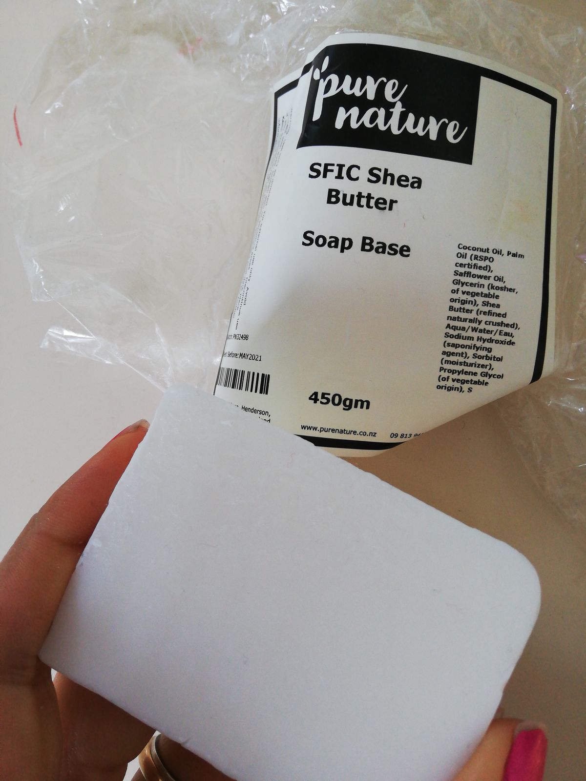 SFIC Shea Butter Soap Base 450g PureNature NZ