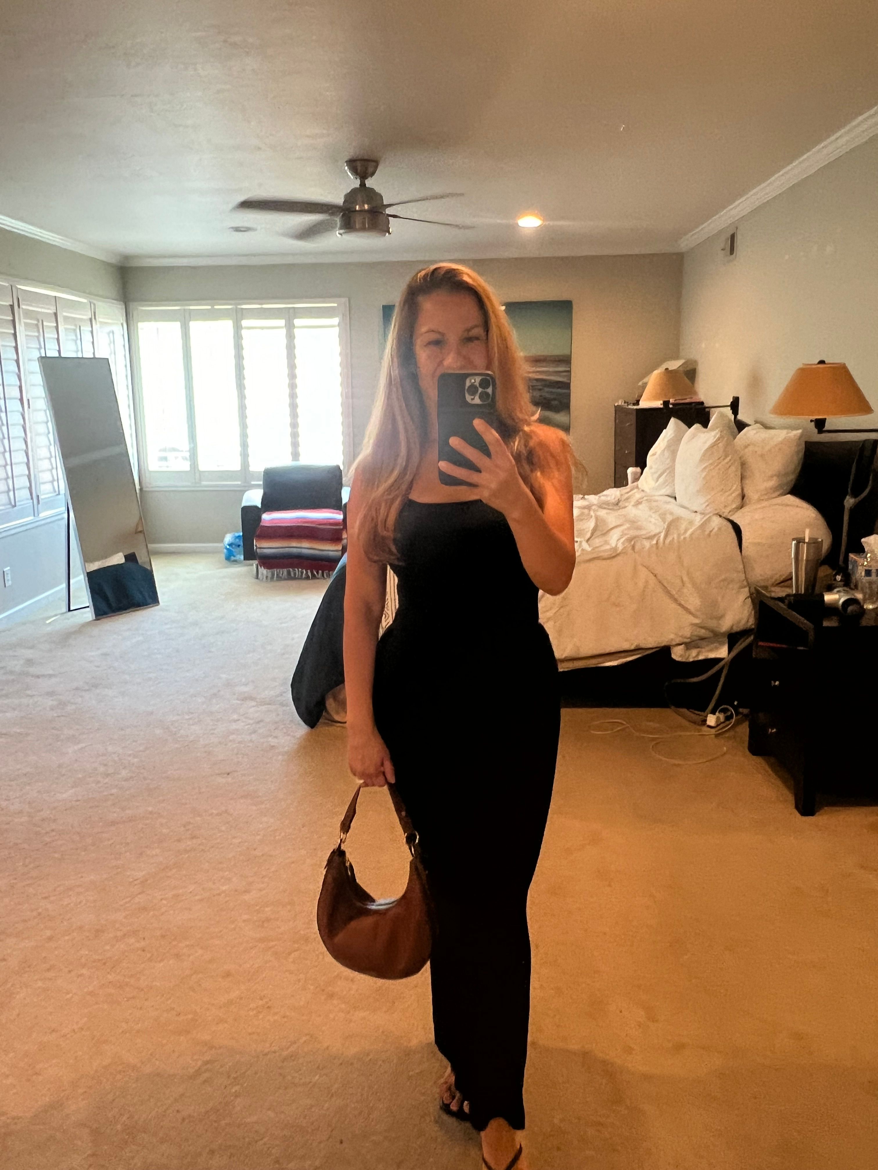 SOFT LOUNGE PETITE LONG SLIP DRESS | ONYX