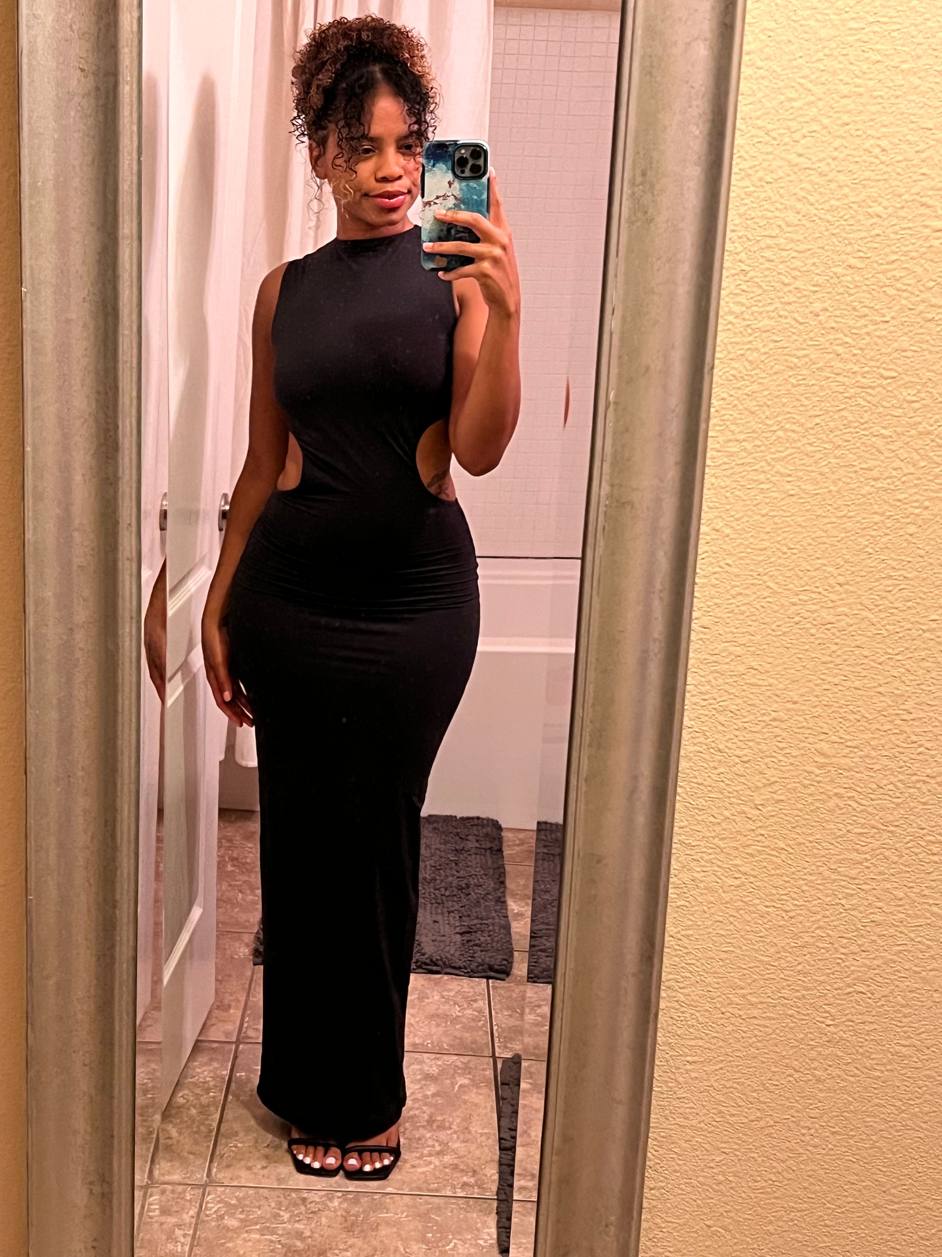 FITS EVERYBODY CUT OUT OPEN BACK LONG DRESS | ONYX