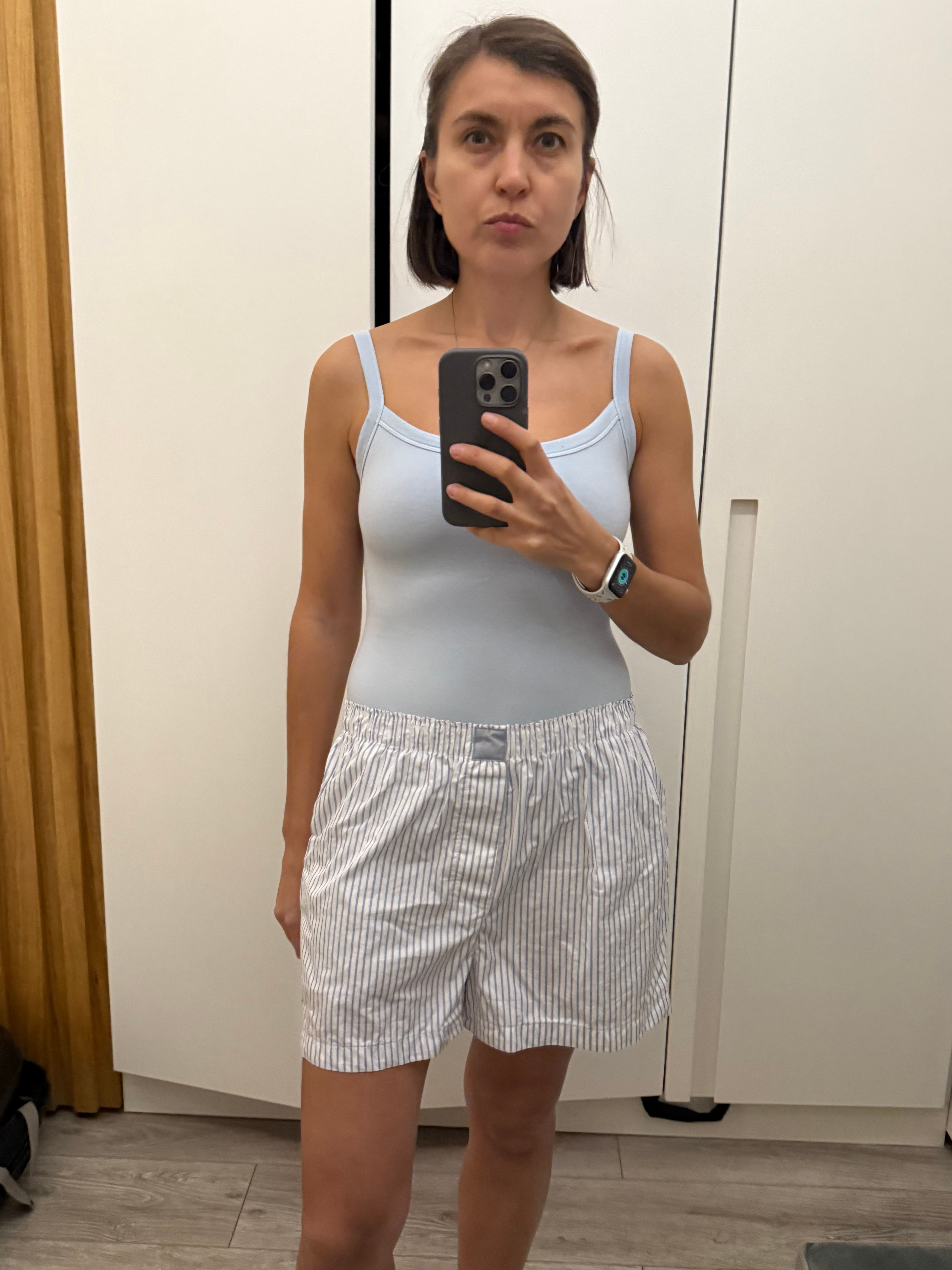 【関税込み】SKIMS ブルー Cotton Poplin ボクサー COTTON POPLIN BOXER | HARBOR