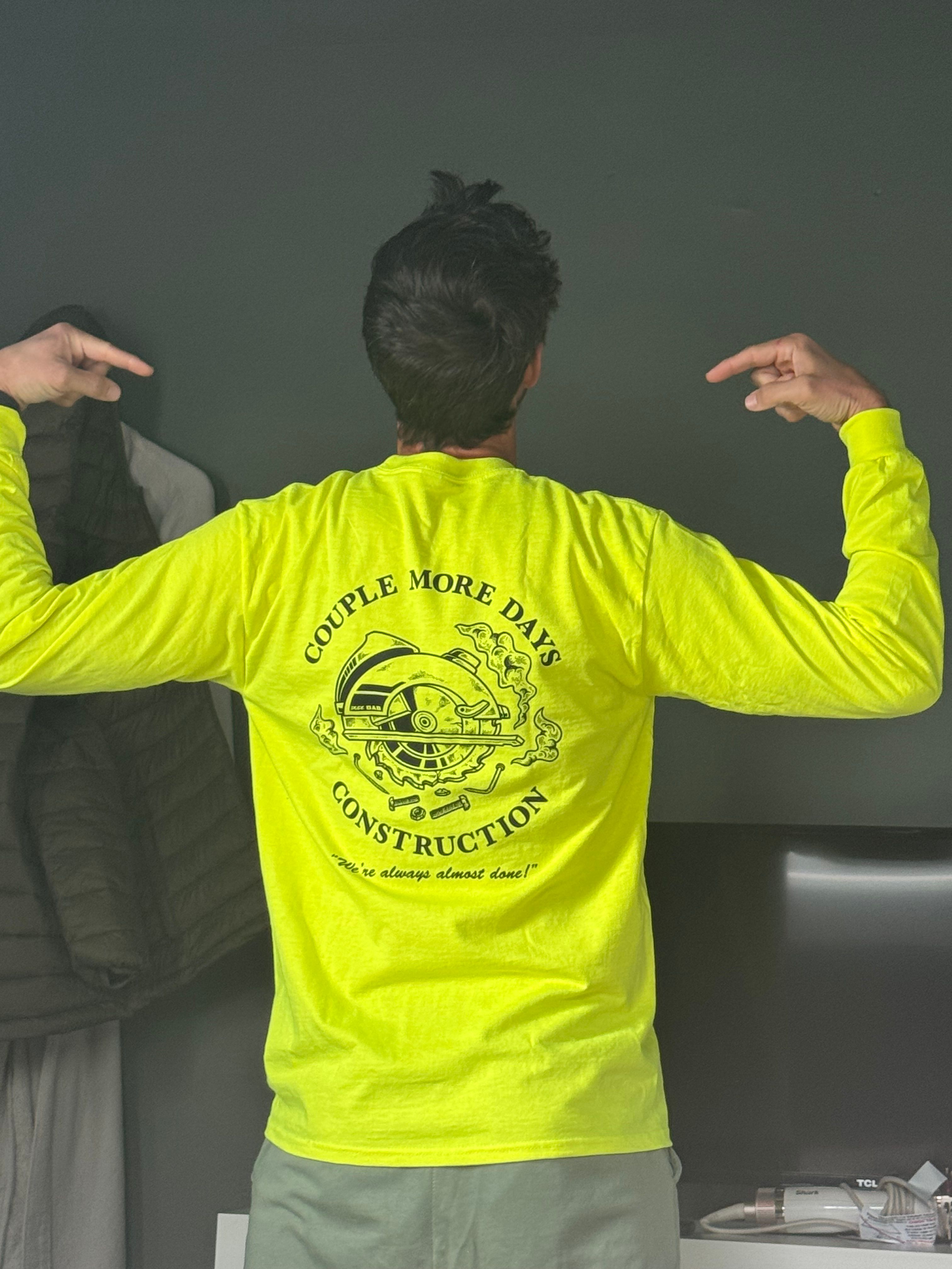 新しく着き - Construction Days More Couple Safety Sleeve Long Green Clothing