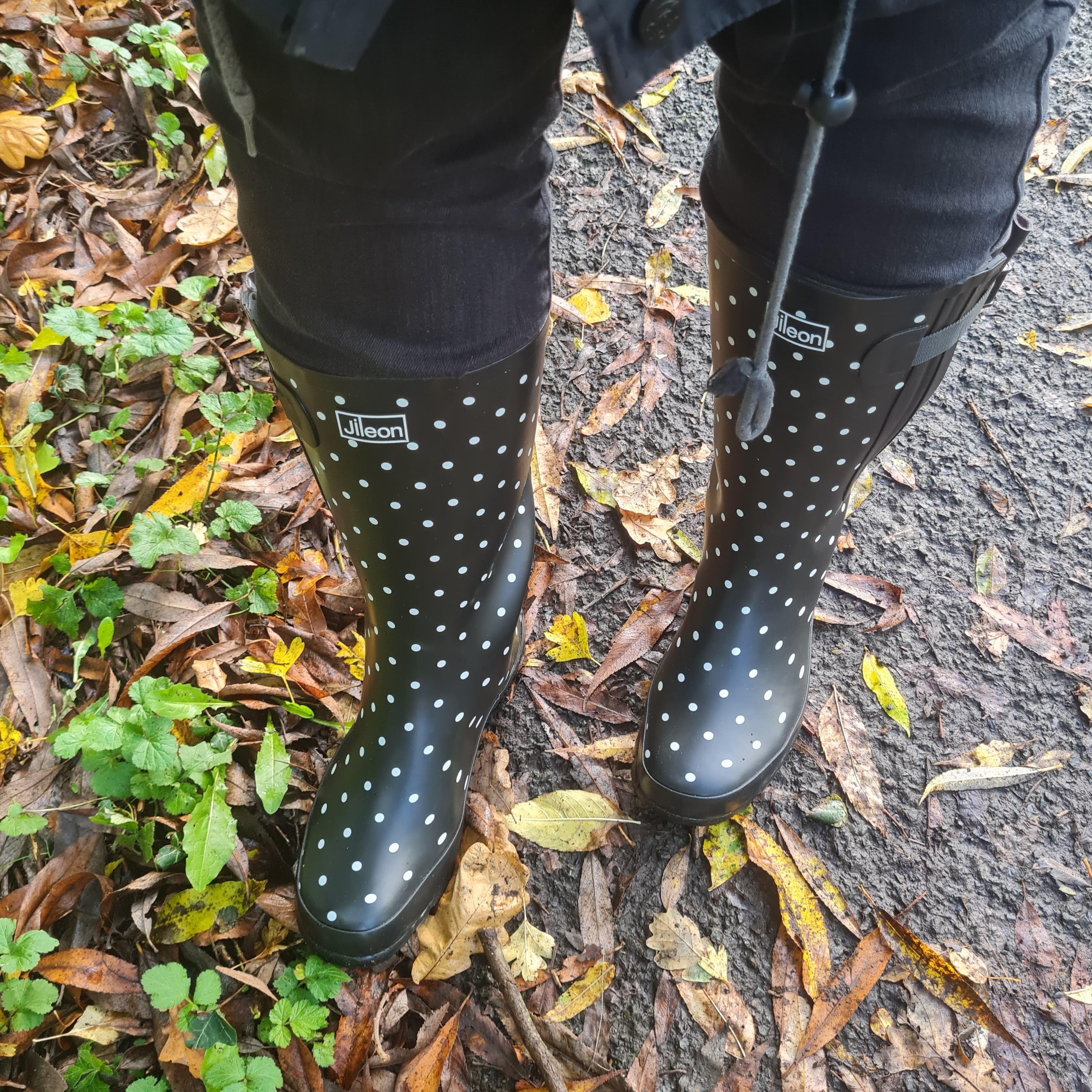 Wide Calf Wellies Spot On Wellies Half Height Navy Spot Wellies