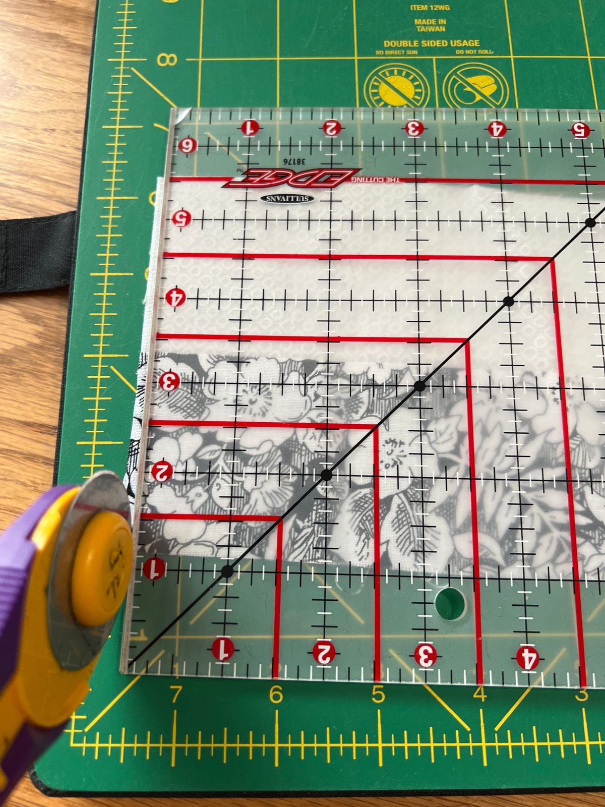 Cutting Edge Sharpening Edge Clear Ruler 6.5" x 6.5"