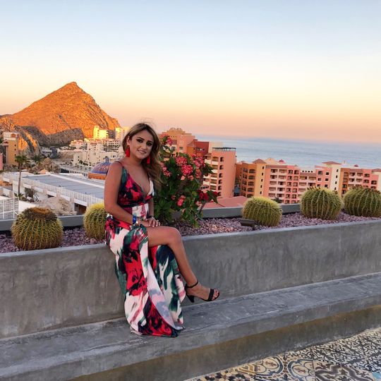 coral marble maxi dress