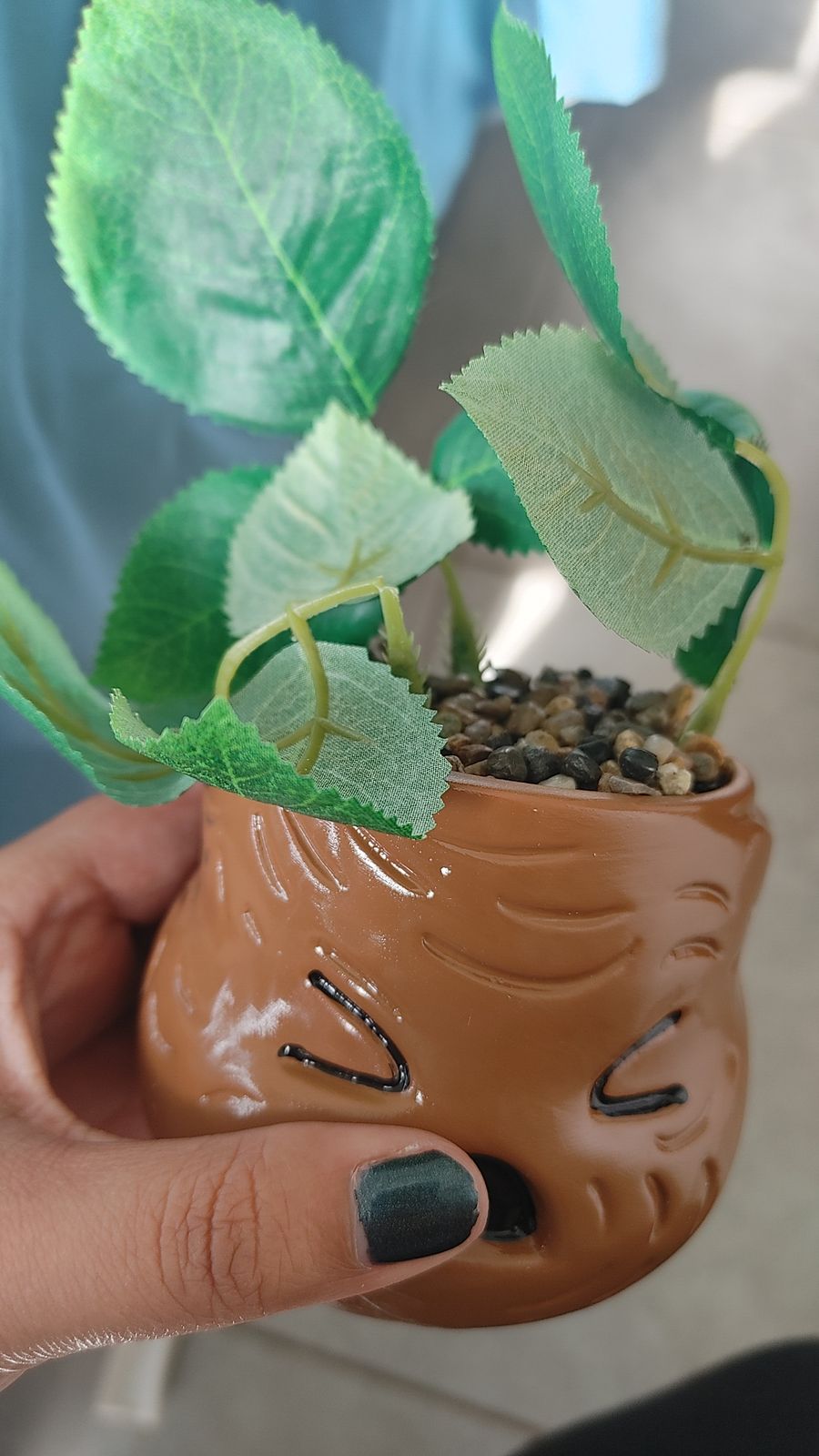 Harry Potter Mandrake Face Ceramic Planter With Faux Plant - Officially Licensed Hogwarts Decor