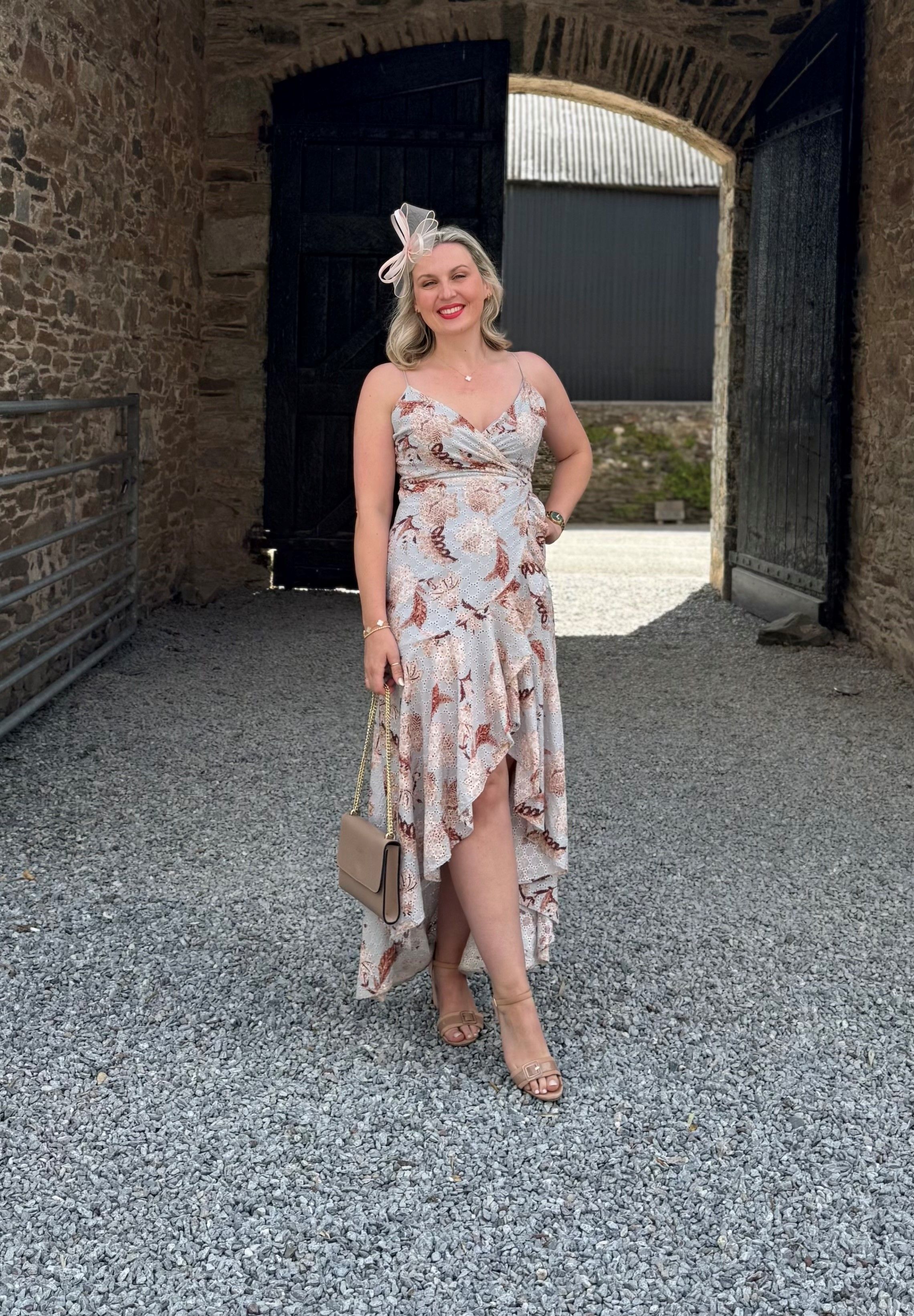 AND MARY　Rojina ribbon dress　グレー Rent Winona Encore Maxi Dress | Hirestreet