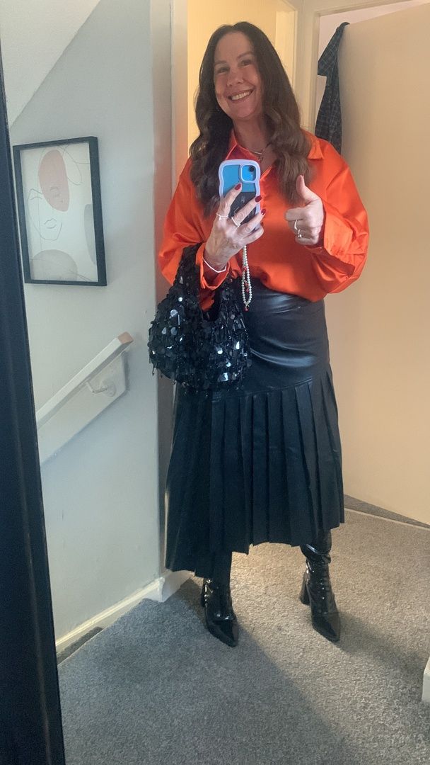 Rent Topshop Leather Look Pleated Panel Wrap Midi Skirt In Black