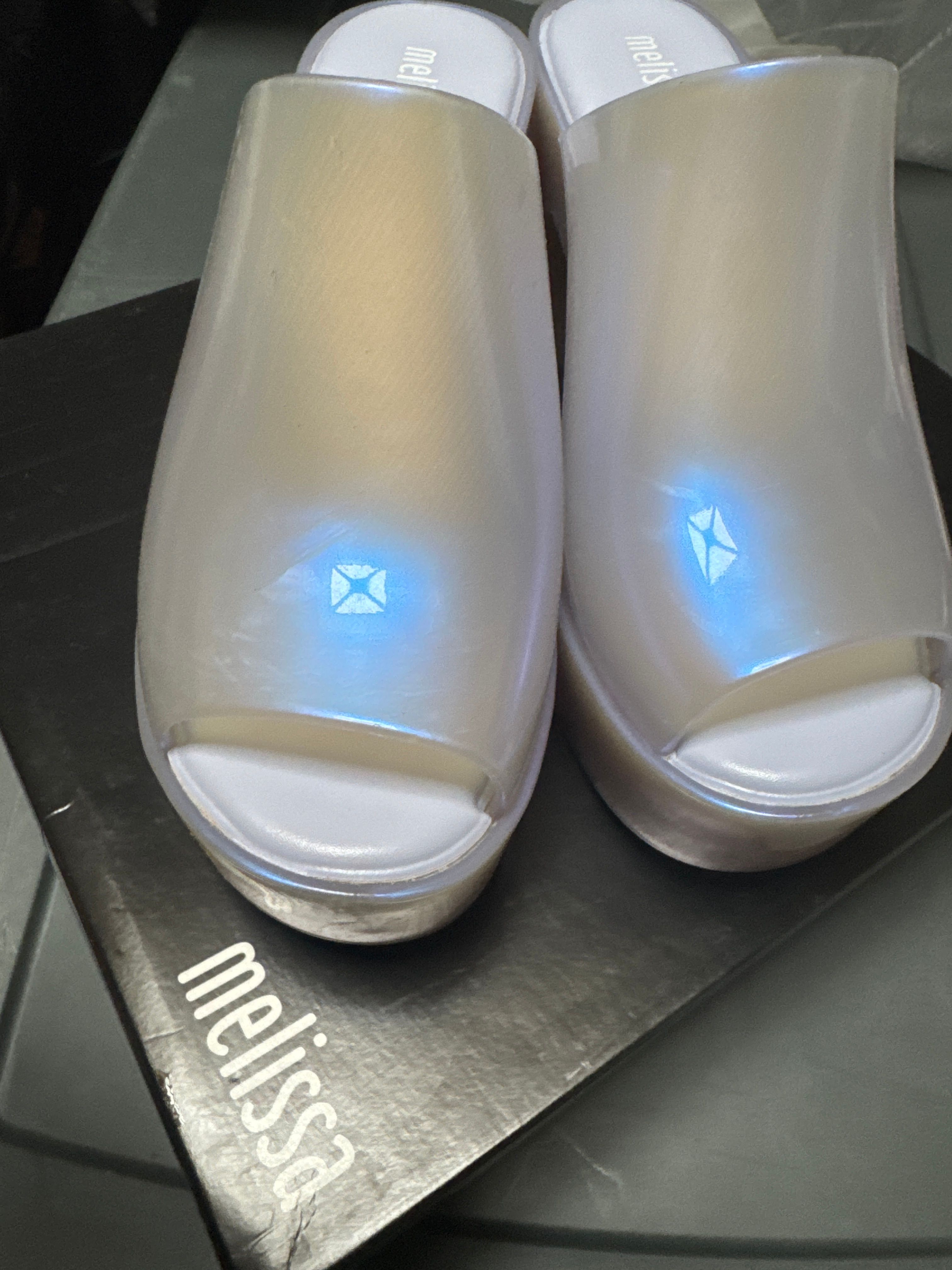 Mule Heel in Pearly Blue – Melissa Shoes