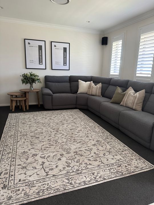 Sonia Beige and Grey Floral Pattern Rug