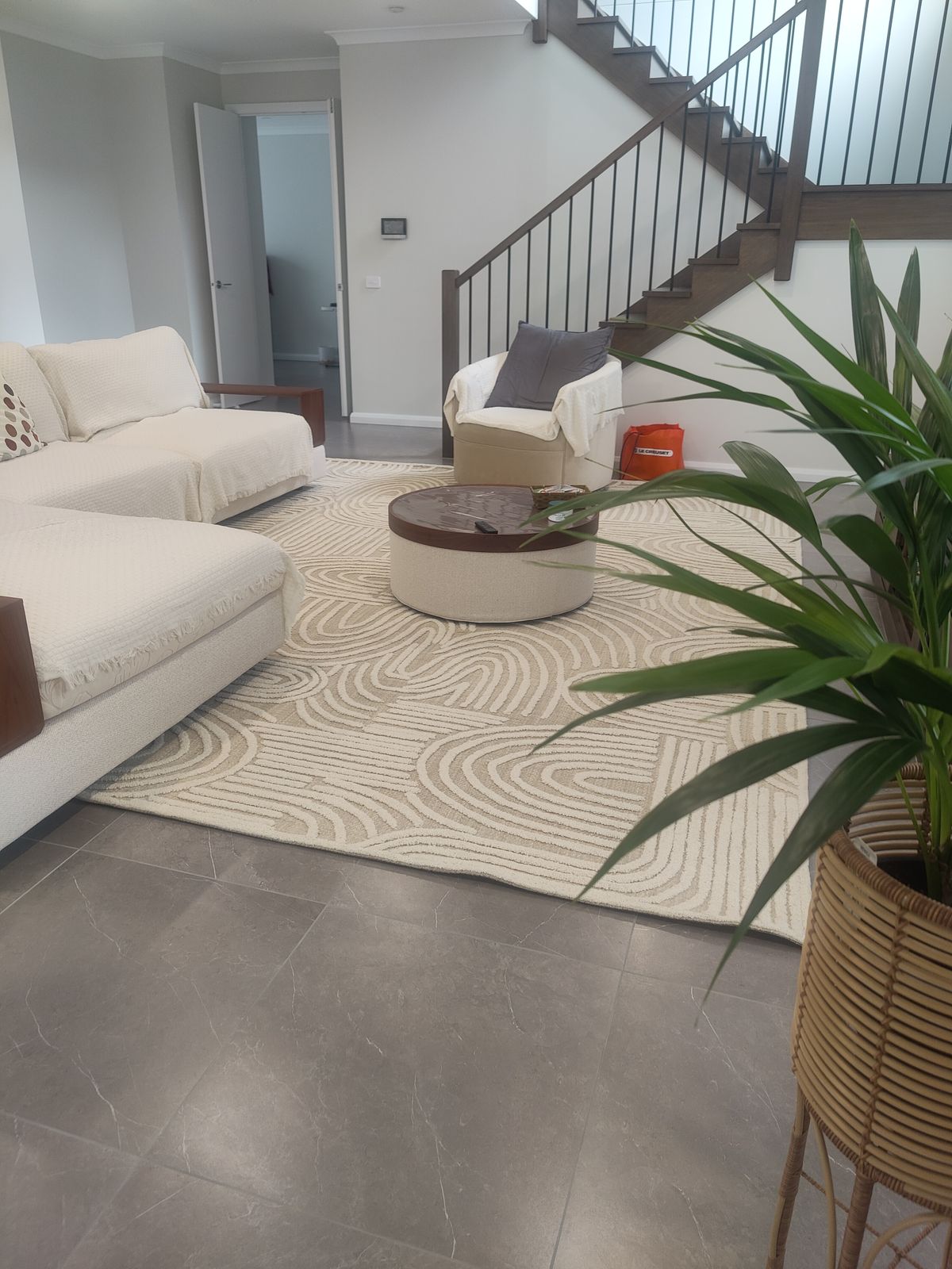 Maisie Cream and Ivory Textured Tribal Rug