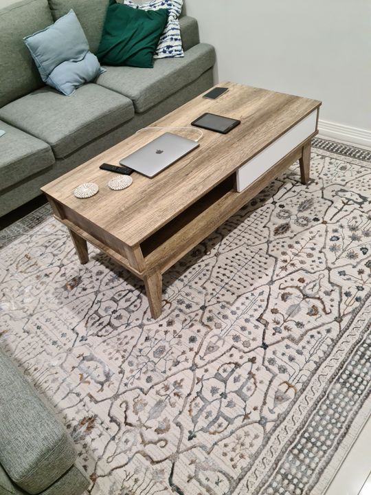 Pheobe Grey Cream And Blue Lustrous Traditional Rug