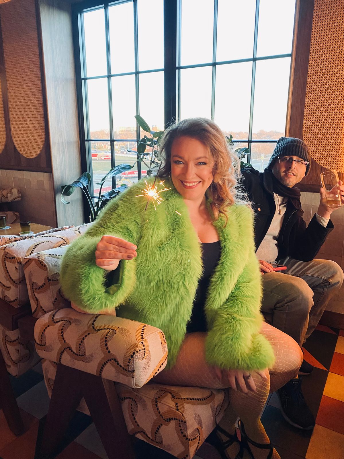SLIME TIME FAUX FUR COAT IN LIME – AKIRA