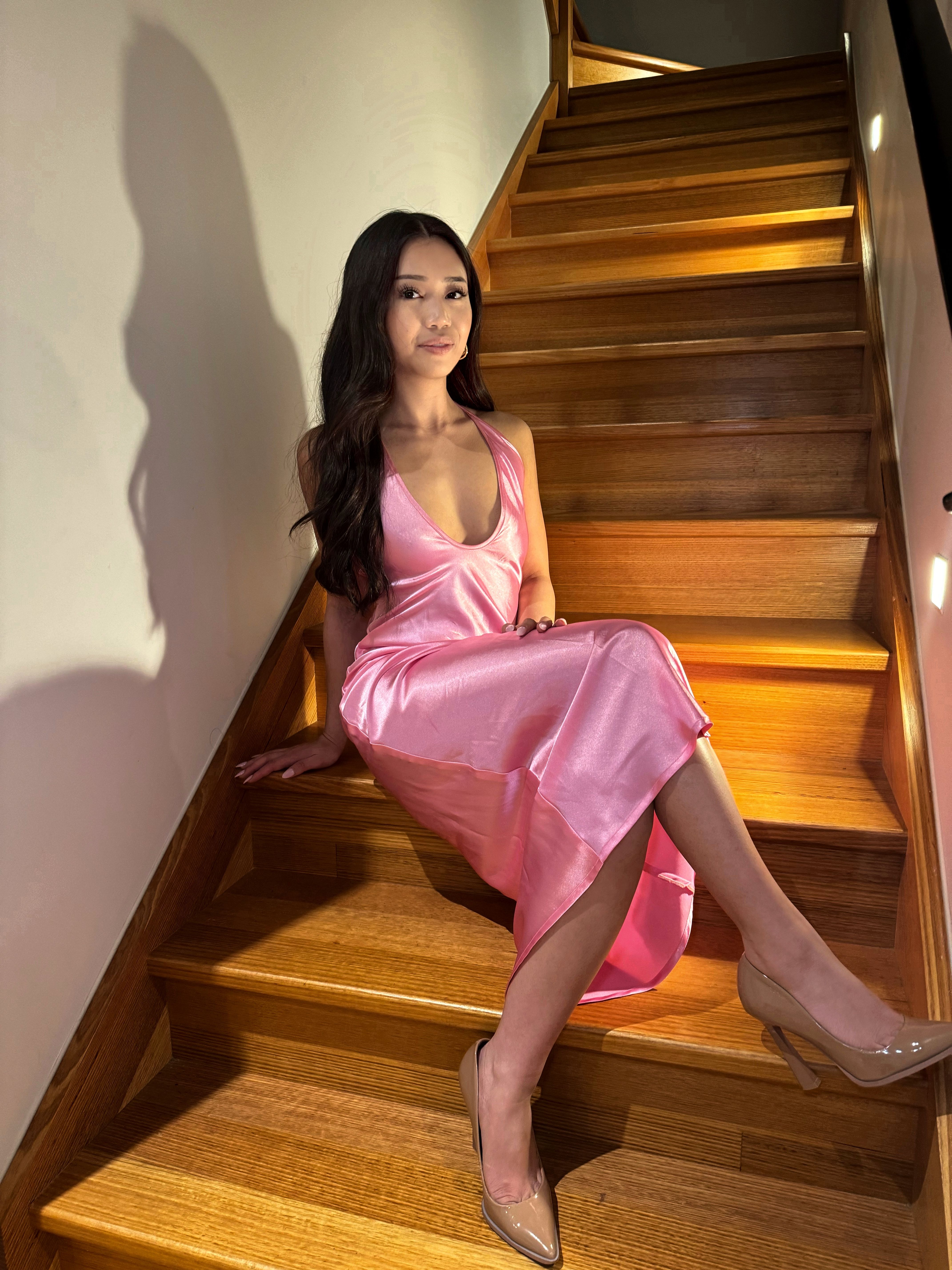 Noir Symphony Maxi Dress - Pink – Peppermayo US