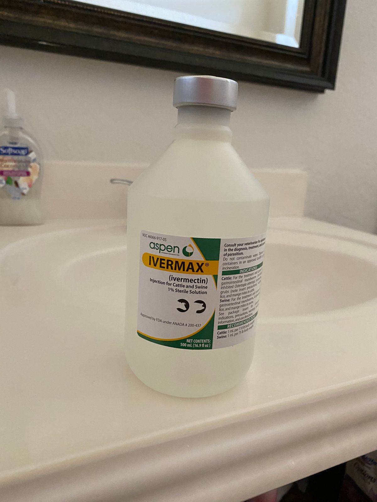 Aspen Vet Ivermax Injectable 1% 500ml