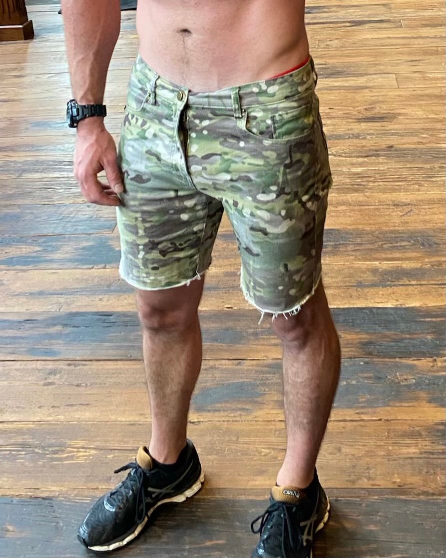 Men's Camo Jorts Jorts for Guys Men's Workout Jeans Shorts Born