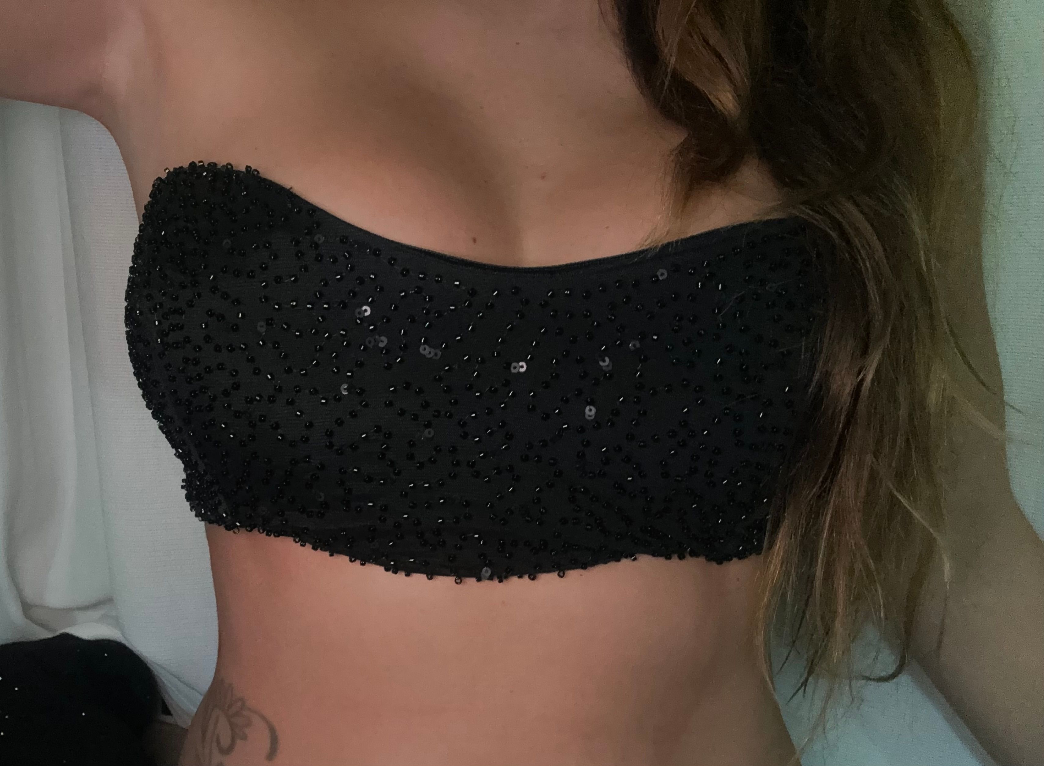 Loire Embellished Strapless Corset Top in Black | Oh Polly