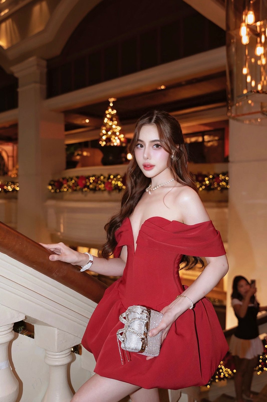 Jessamy Off-Shoulder Layered Bubble Hem Corset Mini Dress in