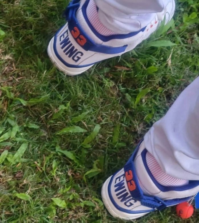 White, Blue, And Orange 33 HI VINTAGE Sneaker – Ewing Athletics