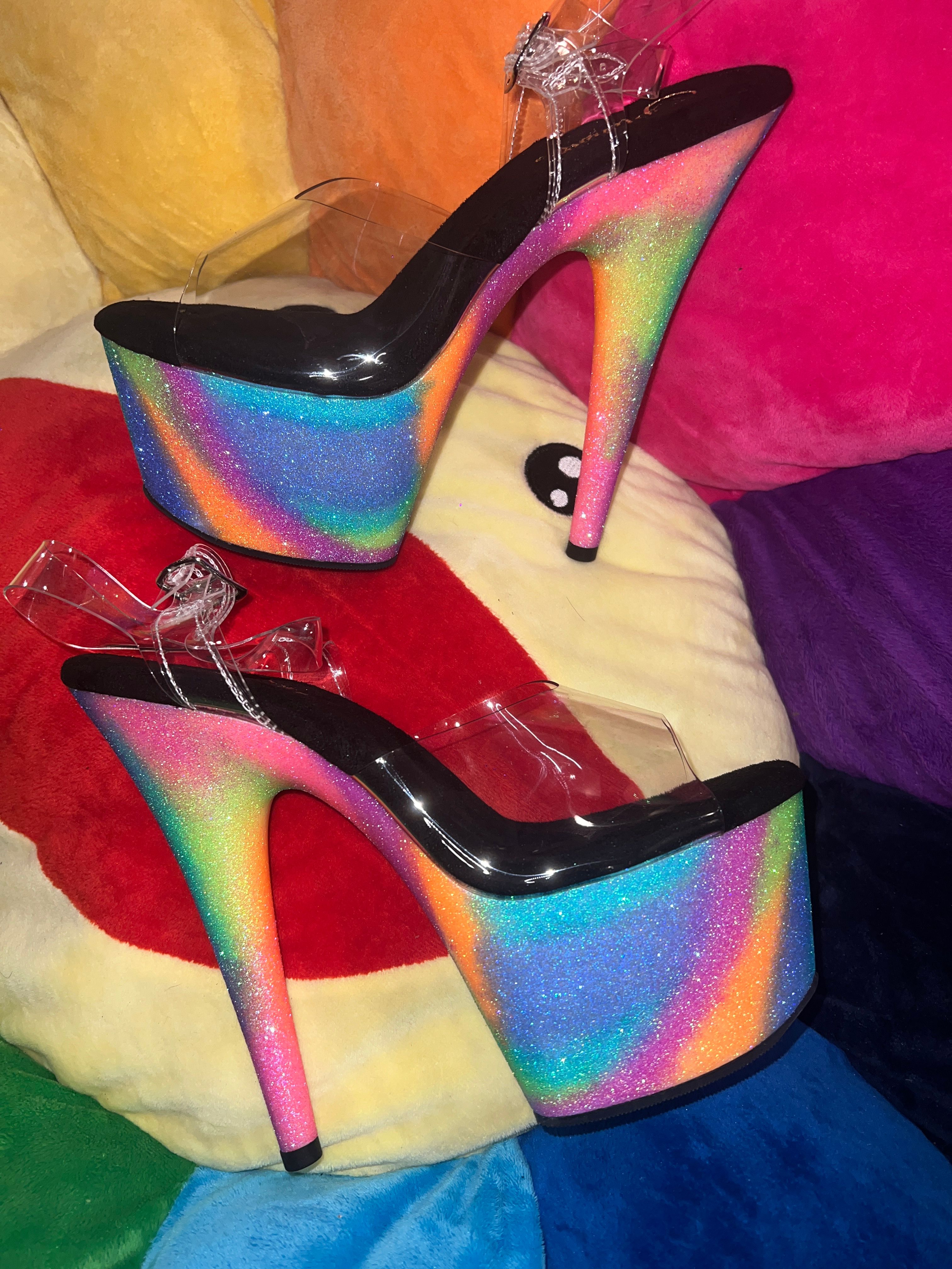 【MARITHE】 NYLON GLOSSY JUMPER light_purple★関税込★ Pleaser Adore-708GXY in Clear/Purple – Pleaser Shoes